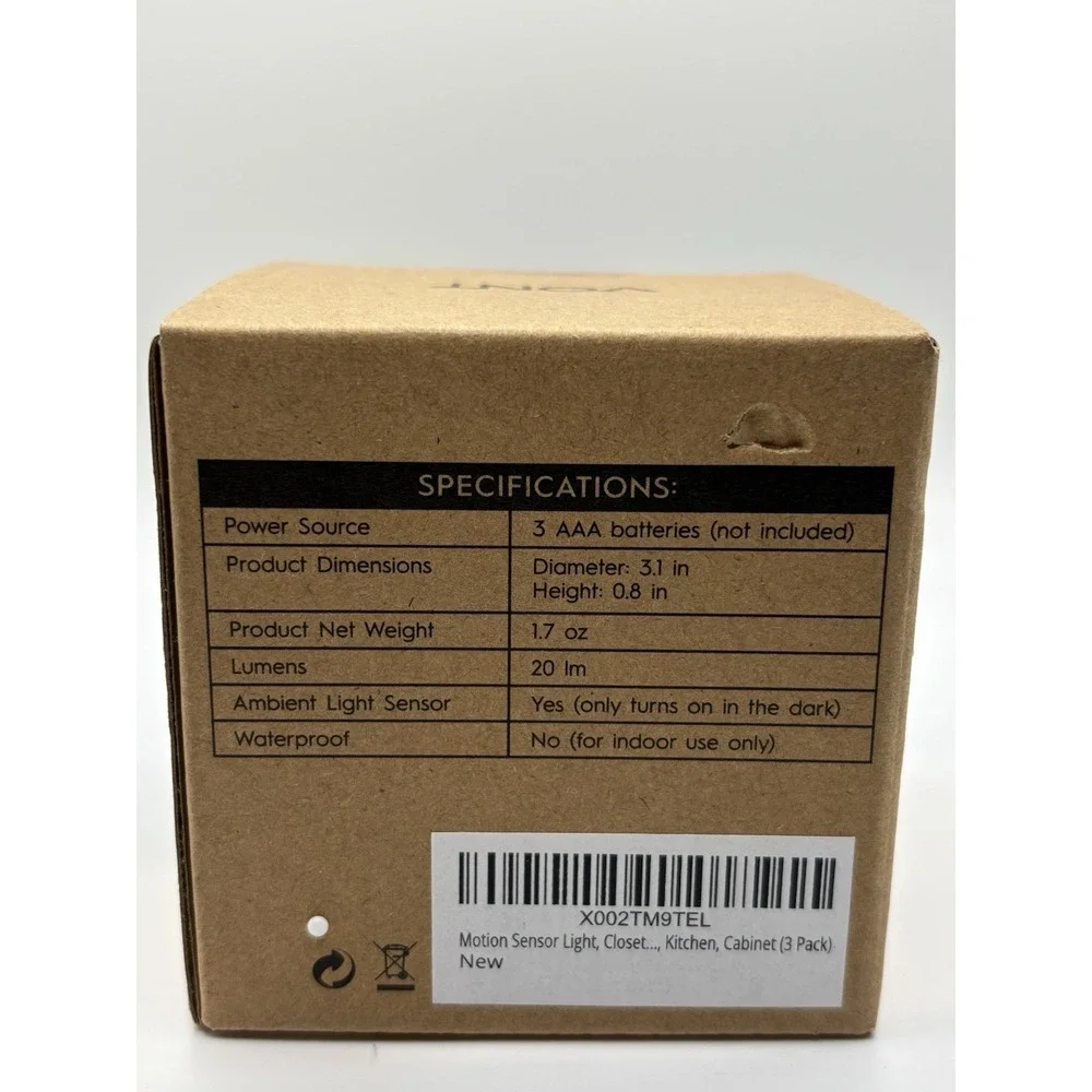 Vont Motion Sensor Light, Closet Light, Wall Light, Stick Anywhere, Battery Oper